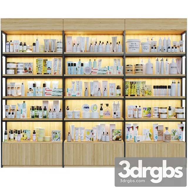 Showcase in a pharmacy with cosmetic care products 8