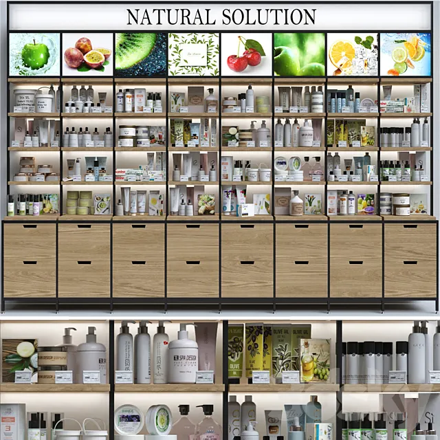 Showcase in a pharmacy with cosmetics. Beauty salon 4 3DS Max Model