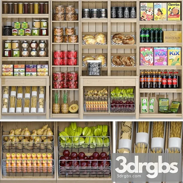 Showcase In A Supermarket With Products Juices and Spices 5 3dsmax Download