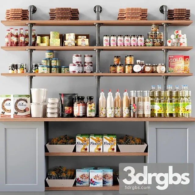 Showcase in a supermarket with spices sauces and cereals 11 3dsmax Download
