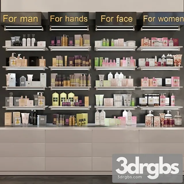 Showcase in pharmacies cosmetics for care. beauty saloon 3dsmax Download