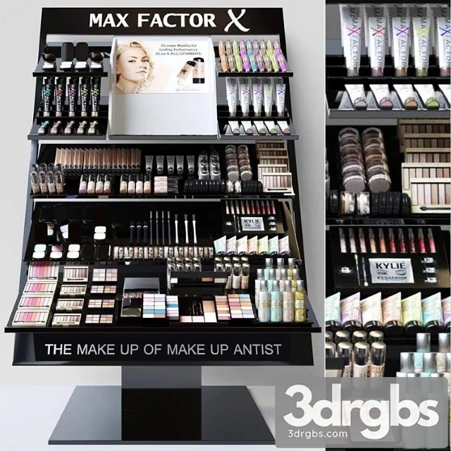 Showcase with professional cosmetics for beauty salons or duty free. make up 3 3dsmax Download