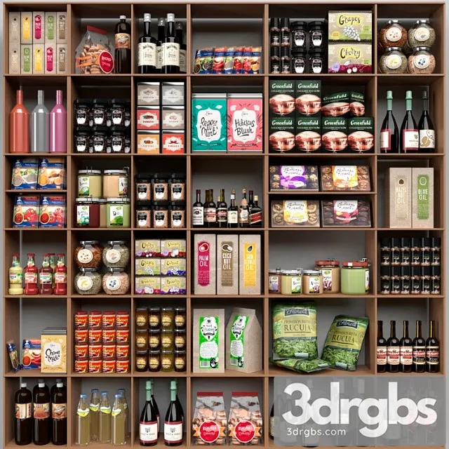 Showcase with spices sauces in a supermarket or home pantry 3dsmax Download
