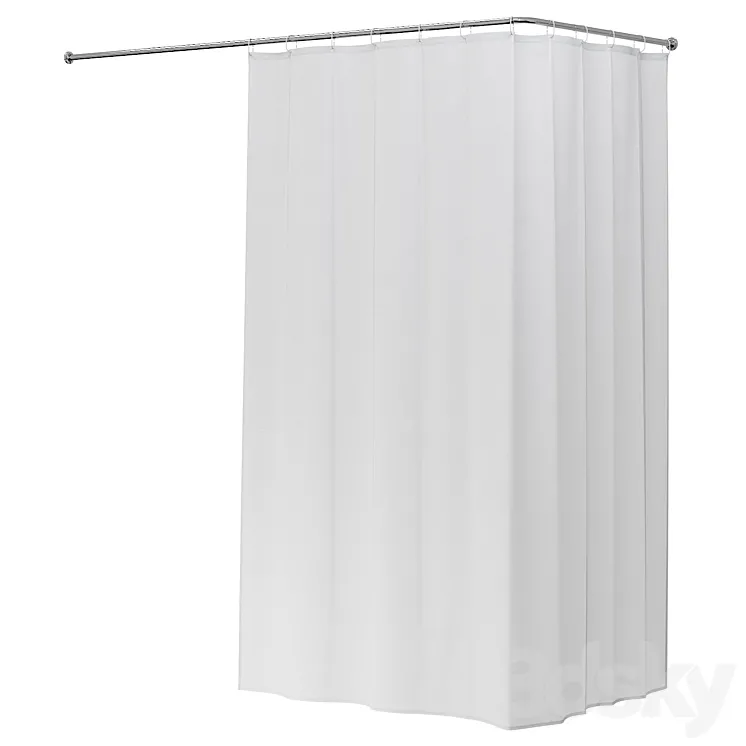 Shower curtain Corner set 1 3DS Max