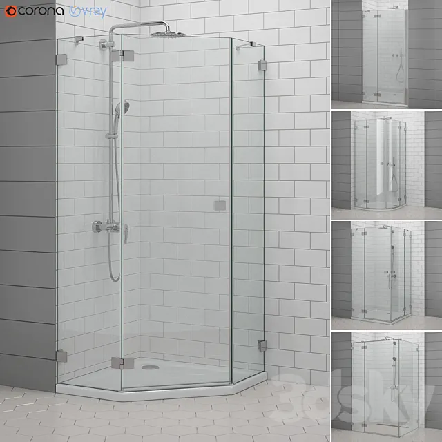 Shower enclosures and doors Radaway | Essenza 3ds Max