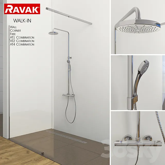 Shower RAVAK Walk-in 3ds Max