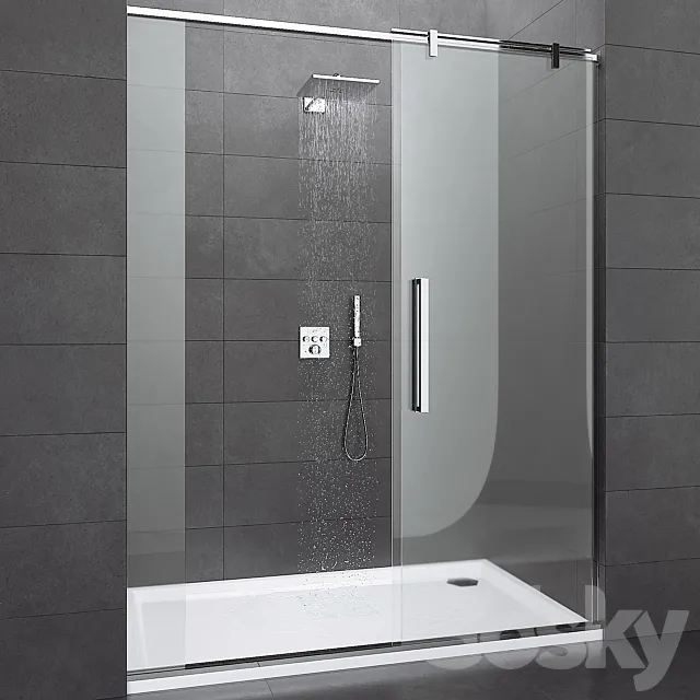 Shower Room and Grohe Set 01 3DS Max Model