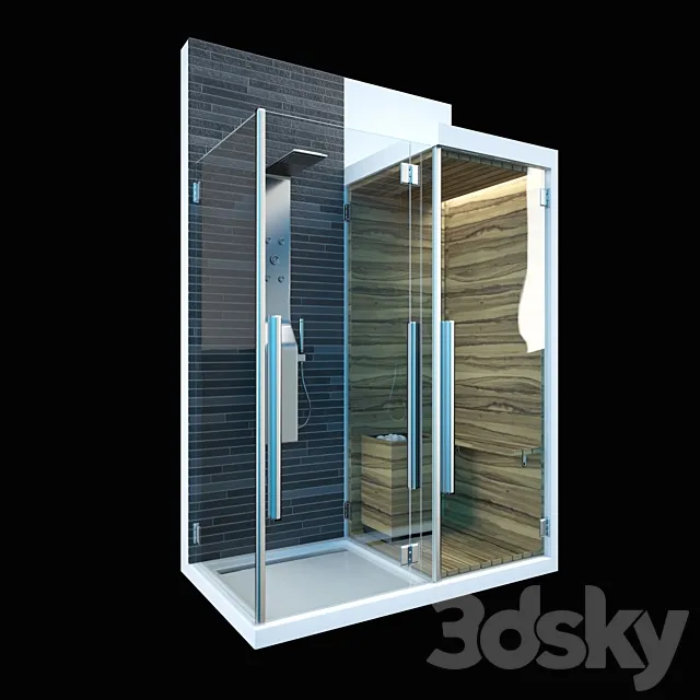 SHOWER + SAUNA COMBO 3DS Max Model