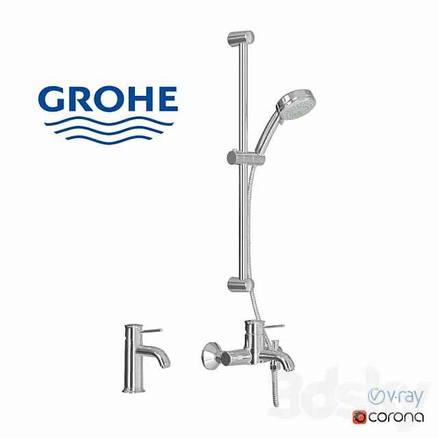 Shower set GROHE faucets 3DSMax File