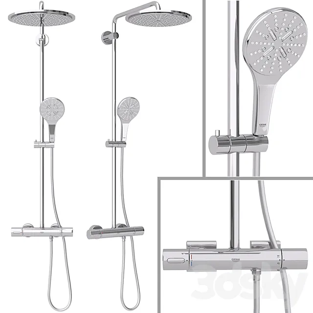 Shower system Grohe Rainshower Smartactive Cube 310_v2 3DS Max Model