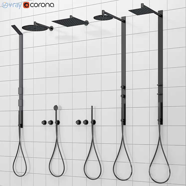 Shower systems and faucets CEA set 40 3DS Max
