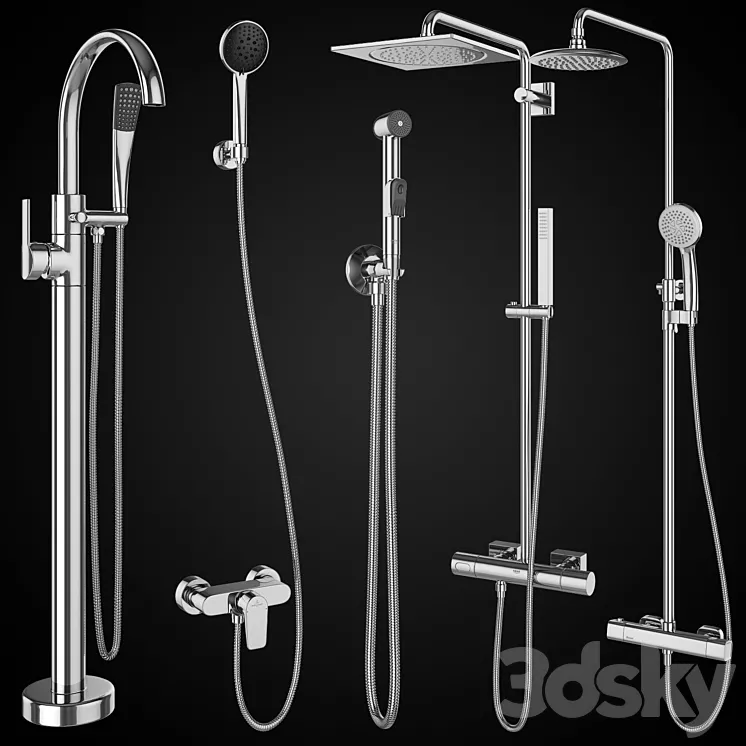 Shower systems and hygiene showers Ravak | GROHE | Villeroy & Boch | set 92 3DS Max