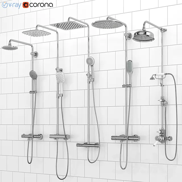 Shower systems Devon Devon | Ravak | GROHE set 77 3ds Max