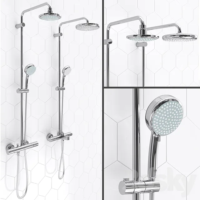 Shower systems GROHE | Tempesta Cosmopolitan 160 and 210 3DS Max Model