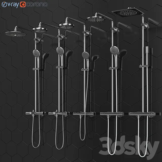 Shower systems GROHE | Vitalio set 48 3DSMax File