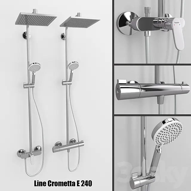 Shower systems Hansgrohe Crometta E 240 3DSMax File