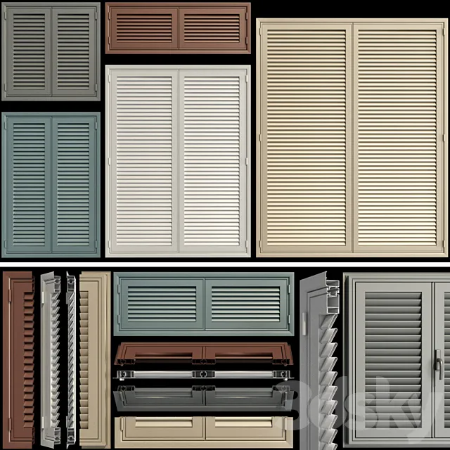 Shutter system for windows and doors 3DS Max Model