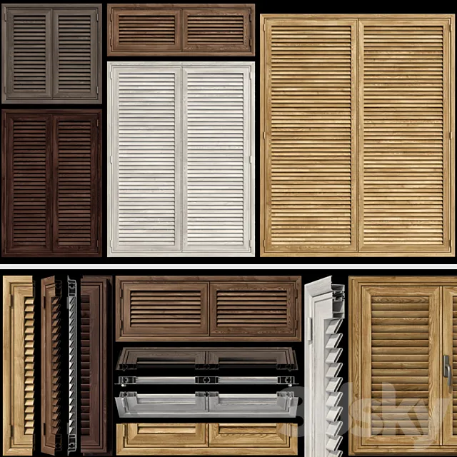 Shutter system for windows and doors 3DS Max Model