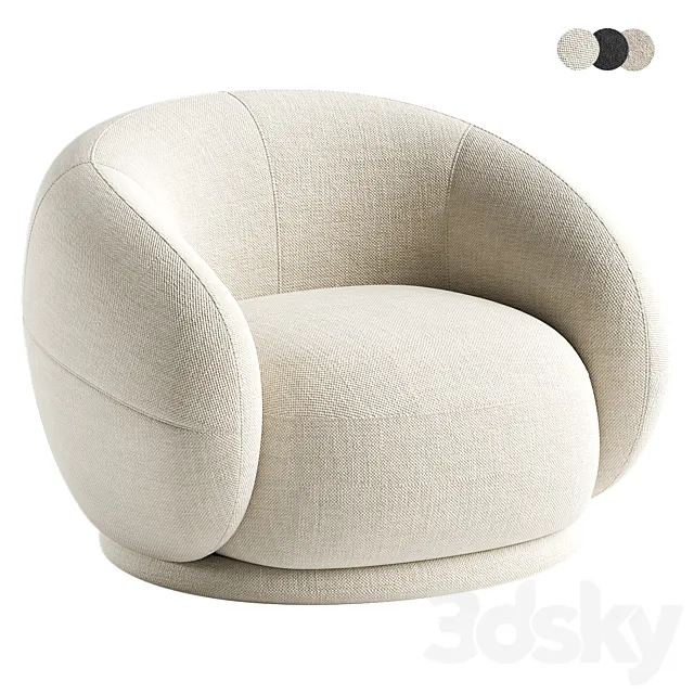 Sicily Occasional Chair in Mohair 3ds Max
