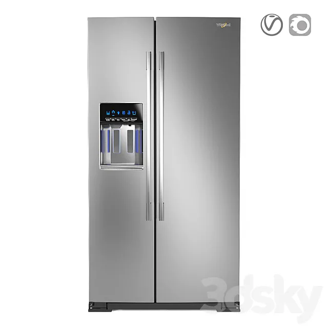 Side-by-Side Refrigerator Whirlpool WRSA88FIHZ 3ds Max