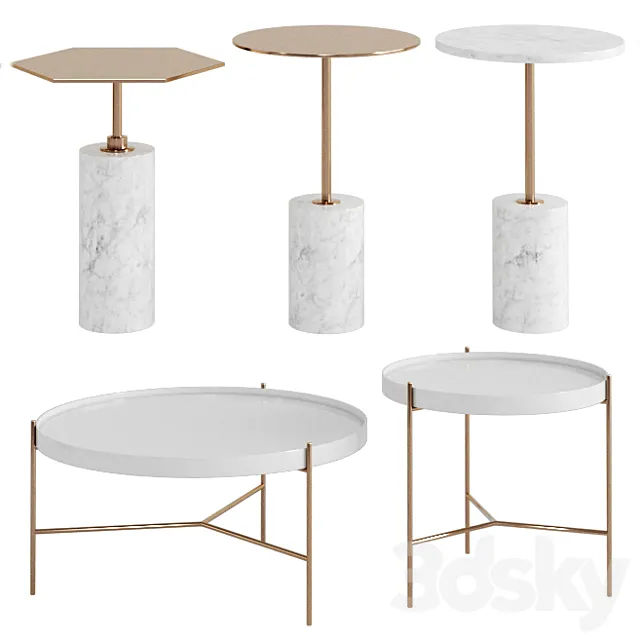 side & coffee tables set 3ds Max