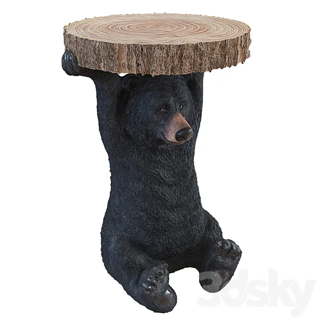 Side table animal bear 3ds Max