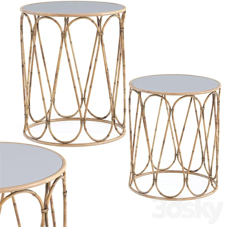 Side Table Bamboo Loop (2Set) 3DS Max