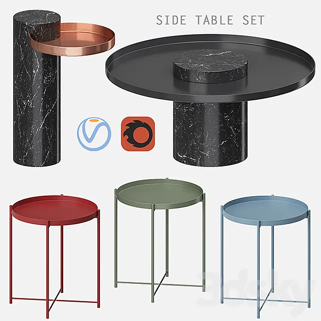 Side table set 3DS Max Model