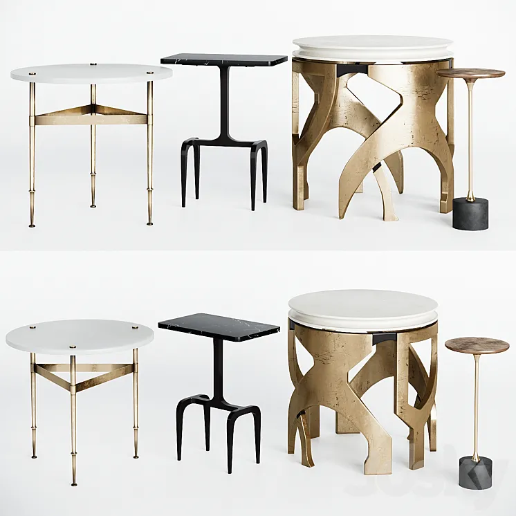 Side tables and accent tables set 3DS Max