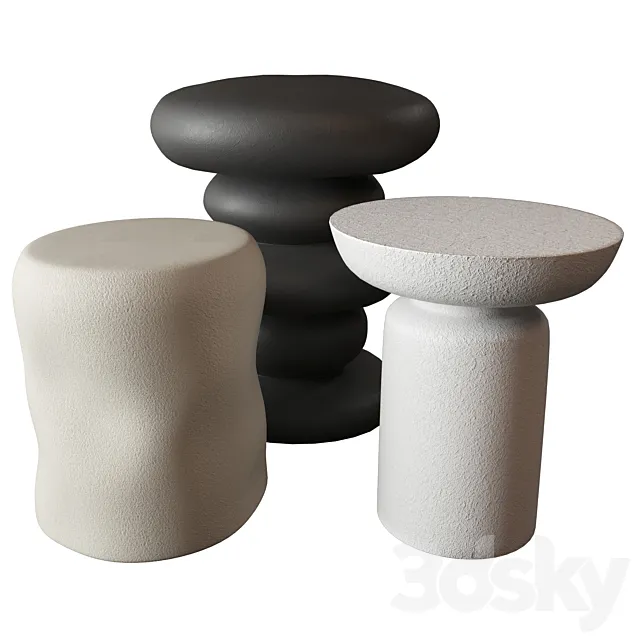 Side tables set 3ds Max