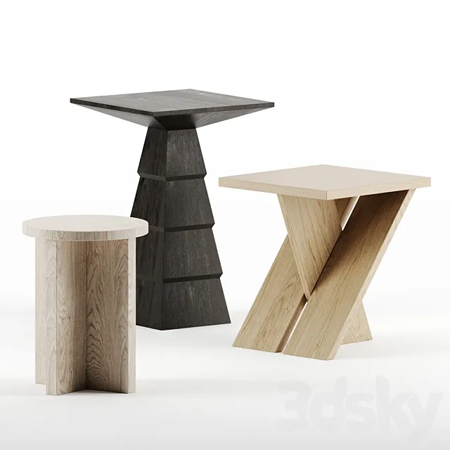Side tables set by Atelier de Troupe 3DSMax File
