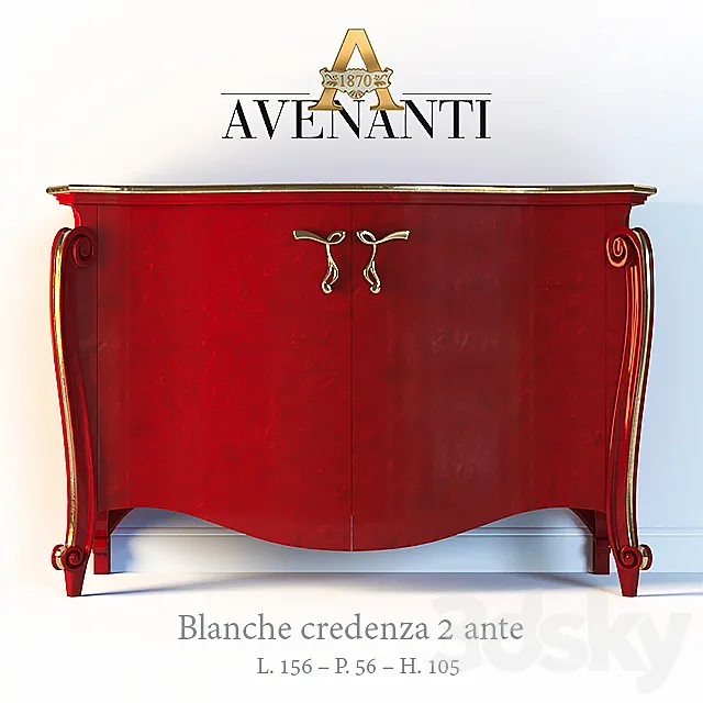 Sideboard Avenanti Blanche credenza 2 ante 3ds Max
