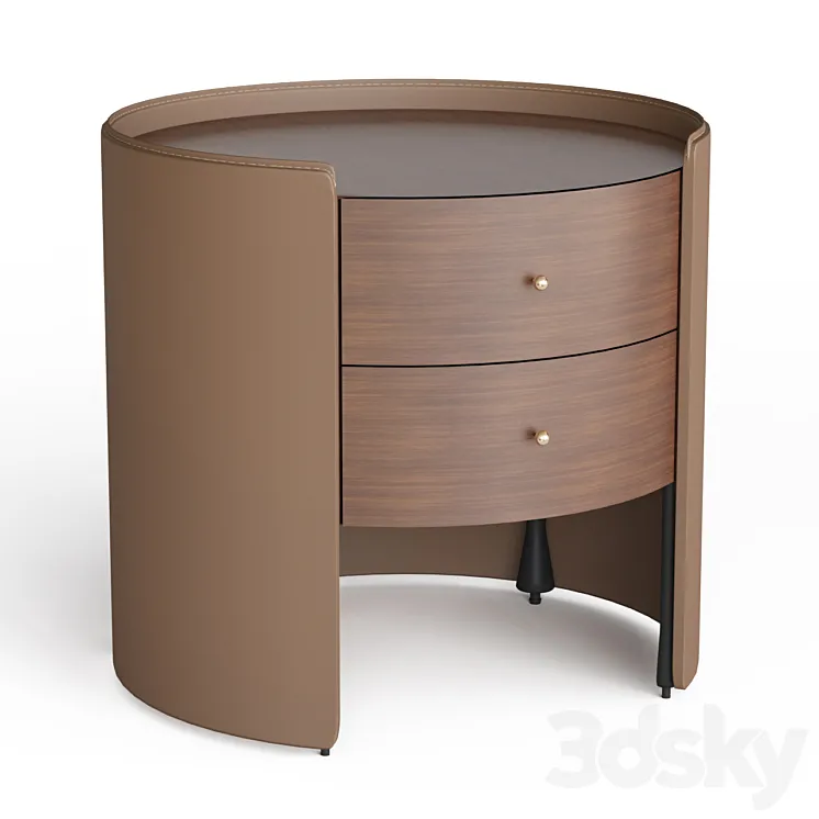 Sideboard in walnut and leather Firmo 3DS Max