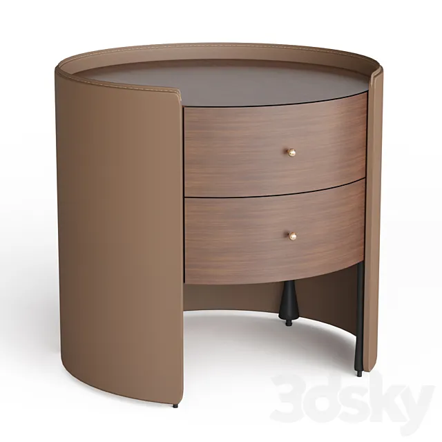 Sideboard in walnut and leather. Firmo 3DSMax File