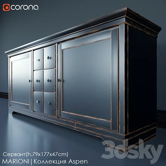 Sideboard MARIONI 02089 | collection ASPEN 3DS Max Model