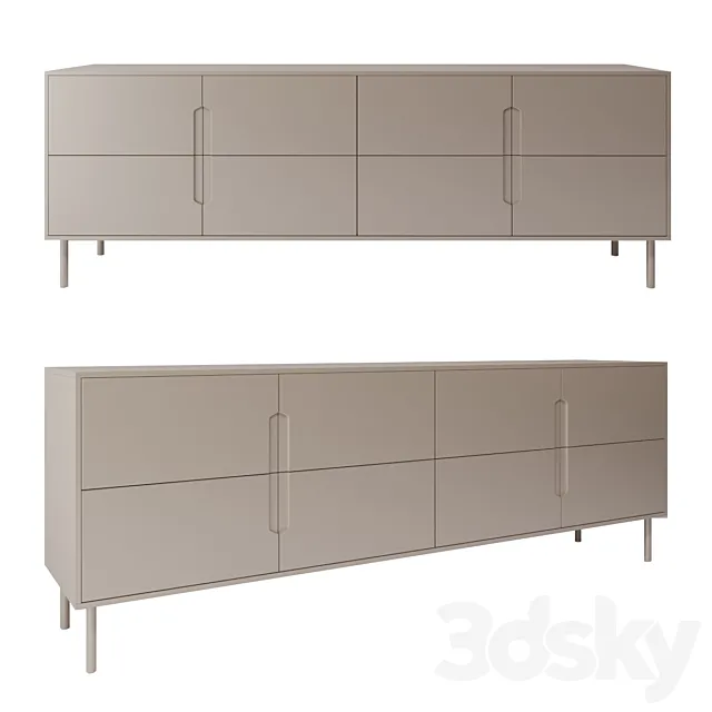 Sideboard with doors ZANETTE MONTGOMERY ORIZZONTALE 3DSMax File