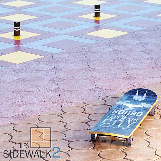 Sidewalk Tiles 2 _ Paving Tiles 2 3DSMax File
