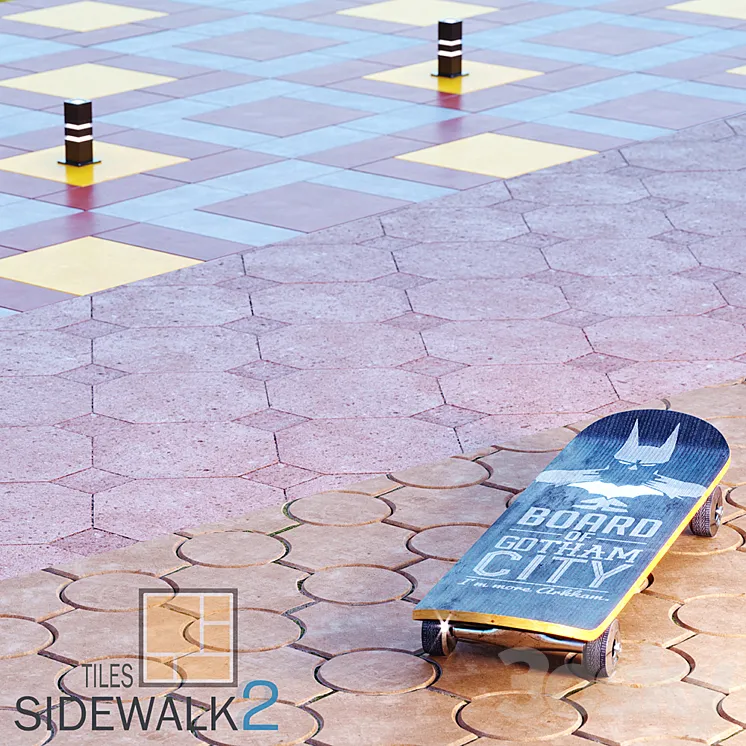 Sidewalk Tiles 2 \/ Paving Tiles 2 3DS Max