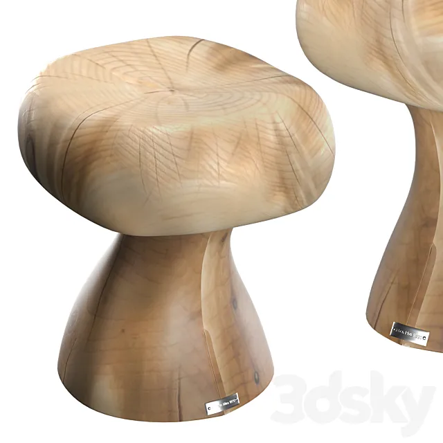 Sieben Riva 1920 Stool Contract Cedar 3DSMax File