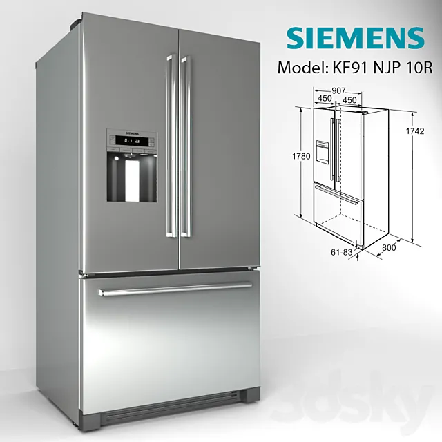 Siemens KF91NPJ10R 3DS Max Model