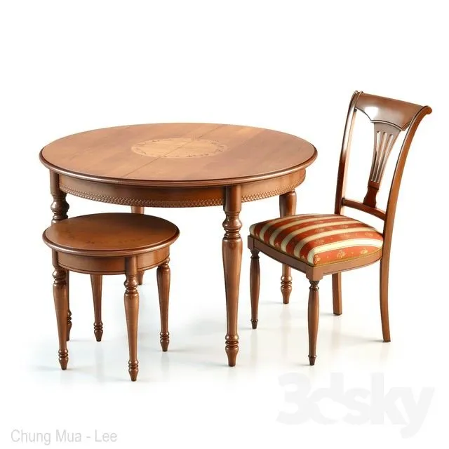 Siena Chear + Table 3dsMax Model