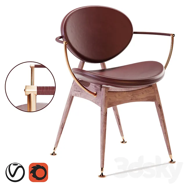 Siglo modern circle chair 3ds Max