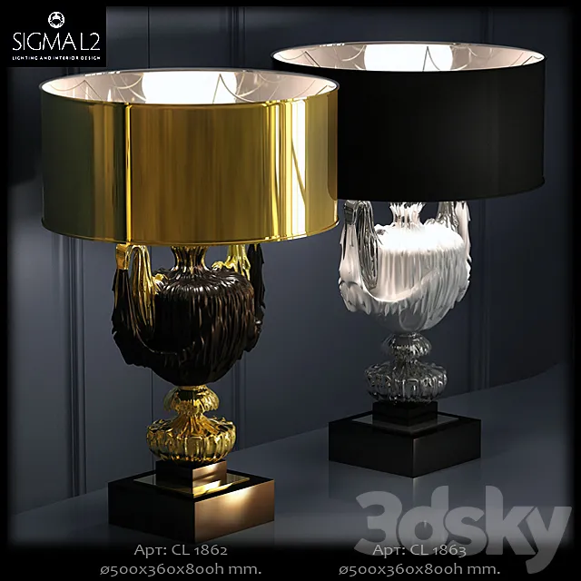 Sigma L2 art.CL1862 – 1863 Table lamp 3DS Max Model