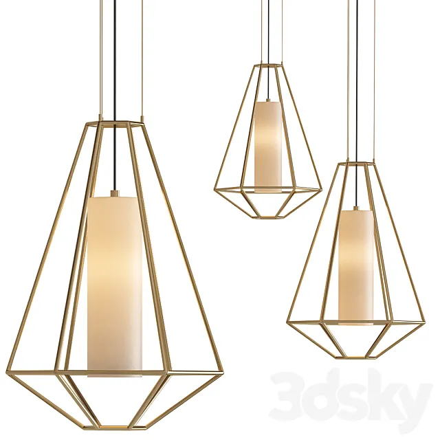 Silhouette 1-Light Gold Leaf Pendant 3DS Max Model