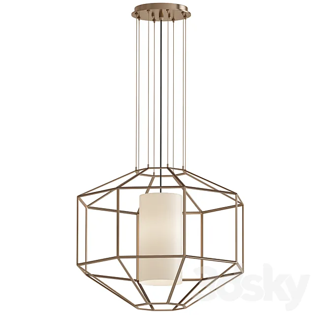 Silhouette 1-Light Gold Leaf Pendant 3DS Max Model