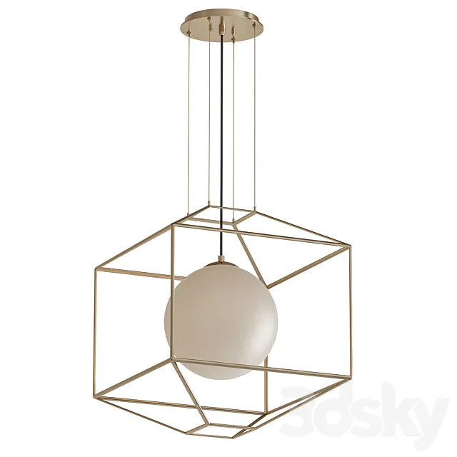 Silhouette 1-Light Gold Leaf Pendant 3ds Max