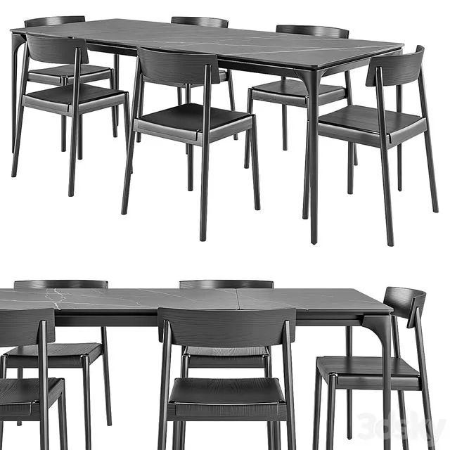 Silhouette table + Scandia chair 3dsMax Model