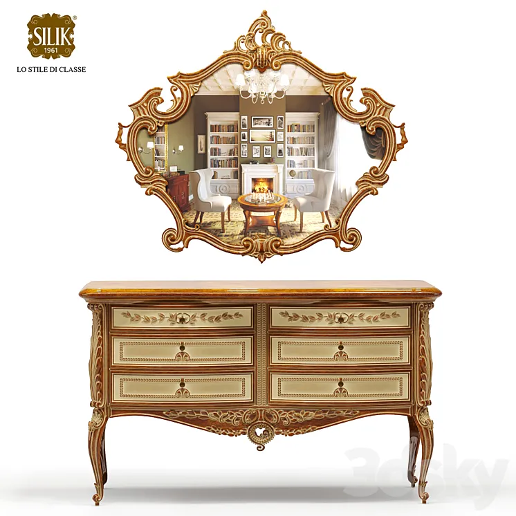 Silik Vesta chest of drawers with mirror 3DS Max