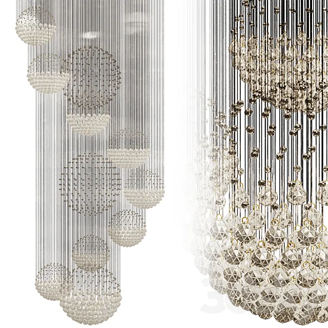 Siljoy Spiral Crystal Chandelier Solar Shape 3ds Max