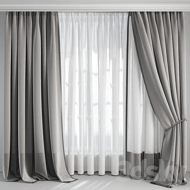 Silk and Cotton Curtain 07 3ds Max